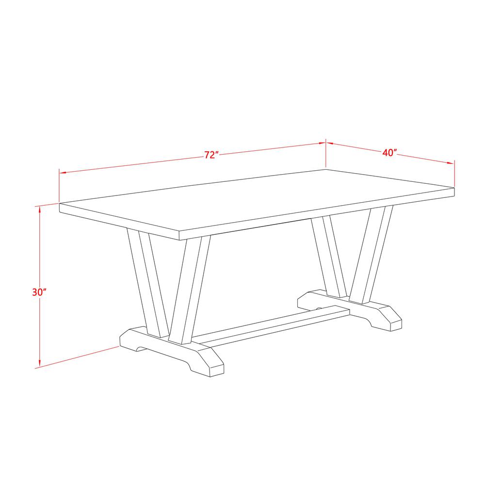 5 Piece Set Includes a Rectangle Dining Room Table. Picture 6