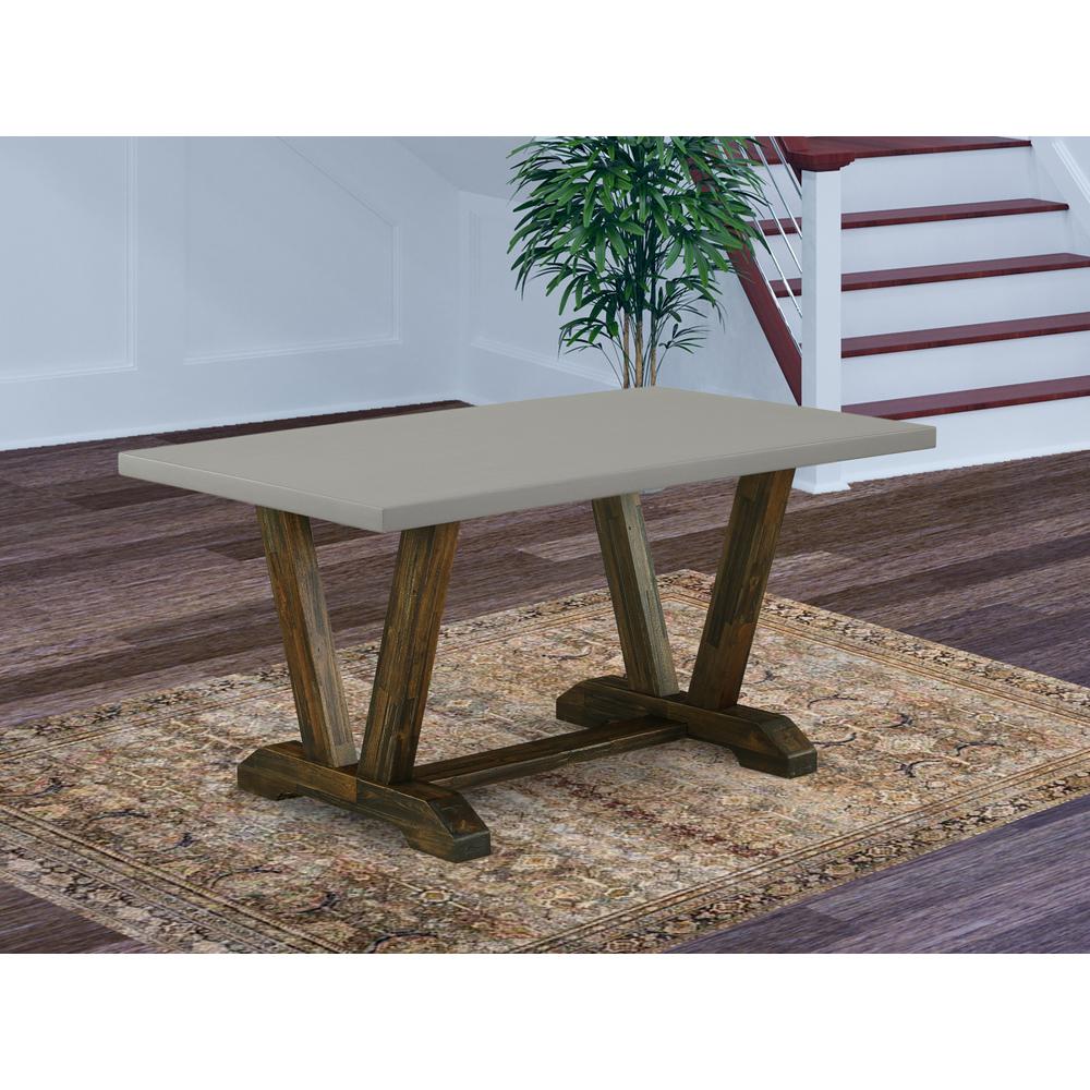 Dining Table Distressed Jacobean & Cement, VT796. Picture 2