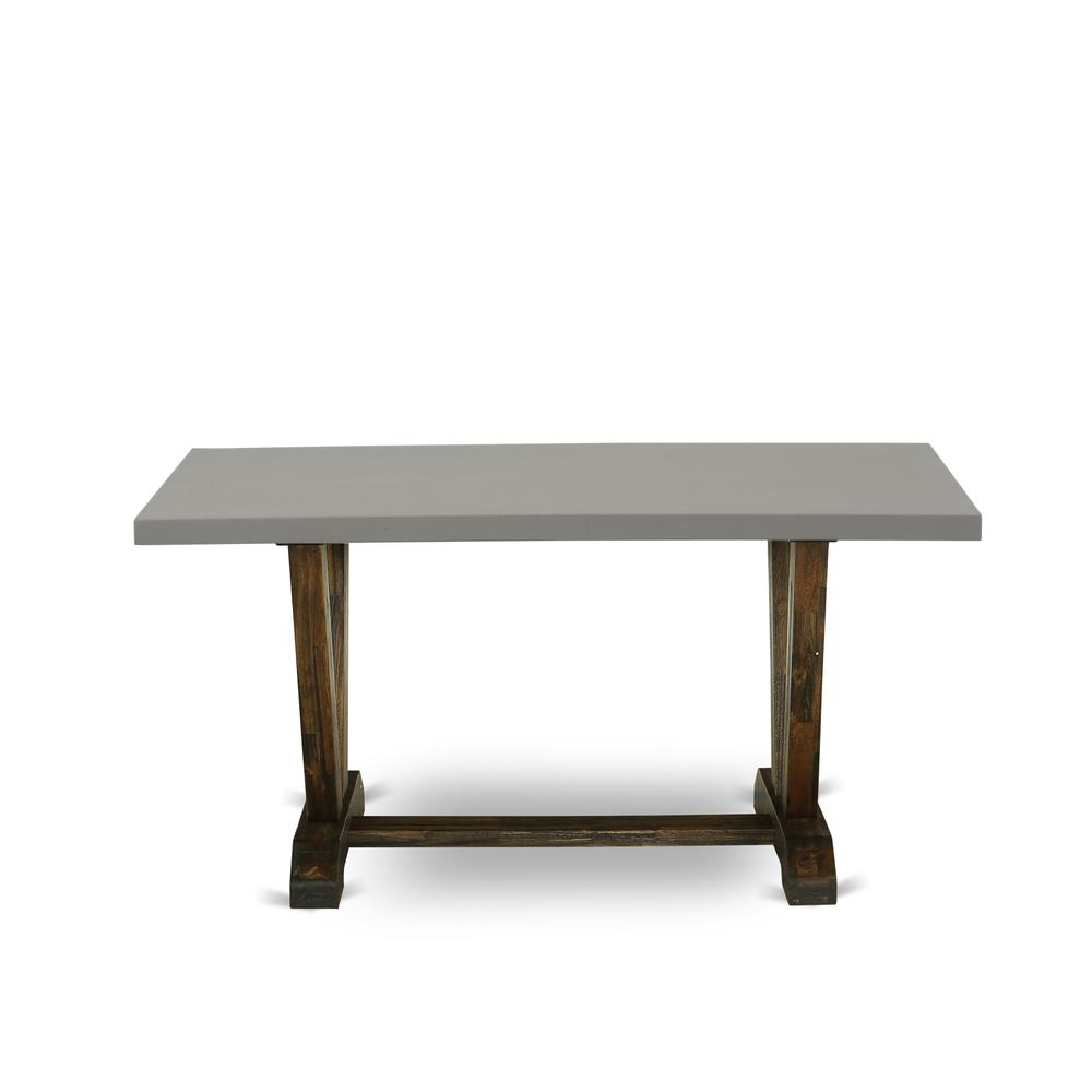 Dining Table Distressed Jacobean & Cement, VT796. Picture 4