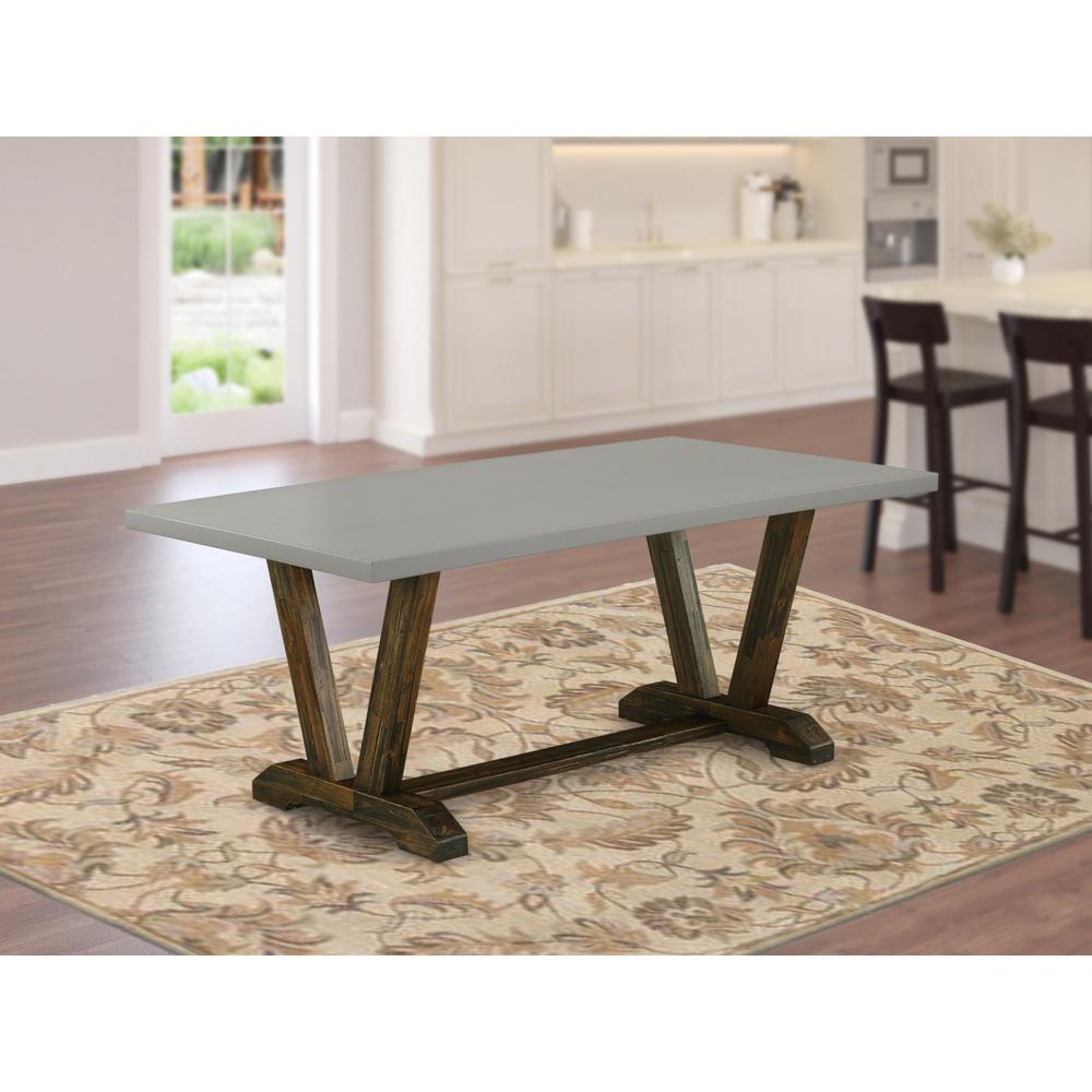 Dining Table Distressed Jacobean & Cement, VT797. Picture 2