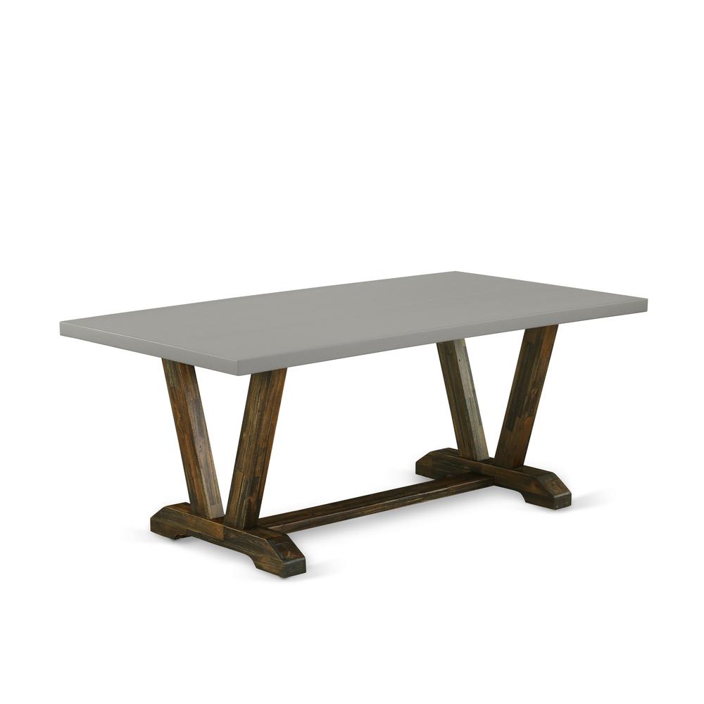 Dining Table Distressed Jacobean & Cement, VT797. Picture 1