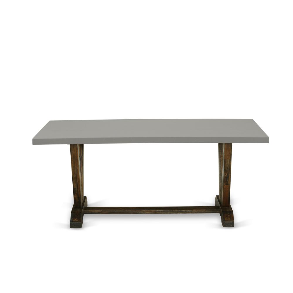 Dining Table Distressed Jacobean & Cement, VT797. Picture 4