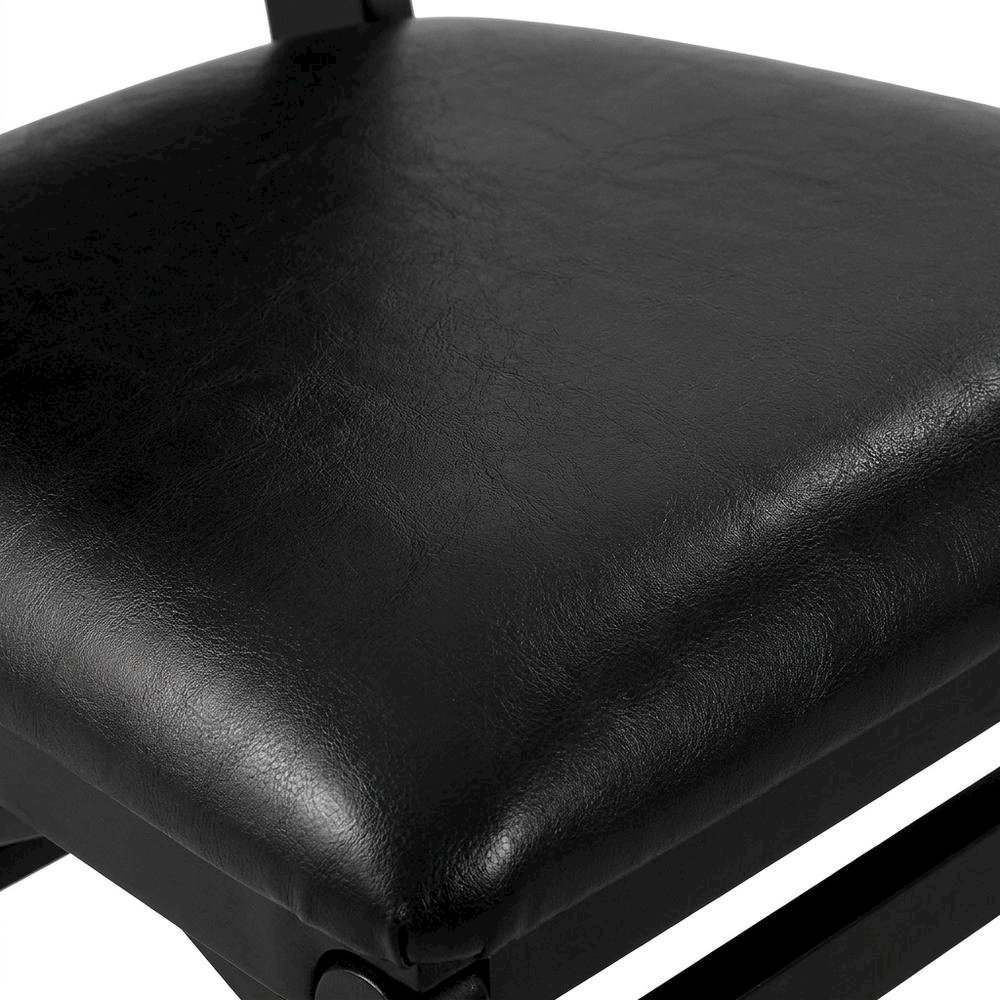 Solid Wood Dining Chairs with PU Leather Seat, 3-X Back, Set of 2, Black. Picture 6