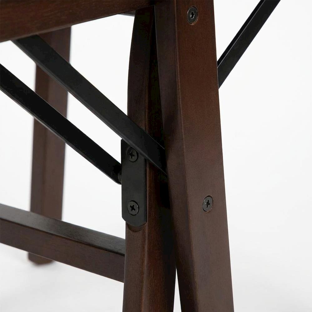 Solid Wood Dining Chairs with PU Leather Seat, 3-X Back, Set of 2, Mahogany. Picture 7