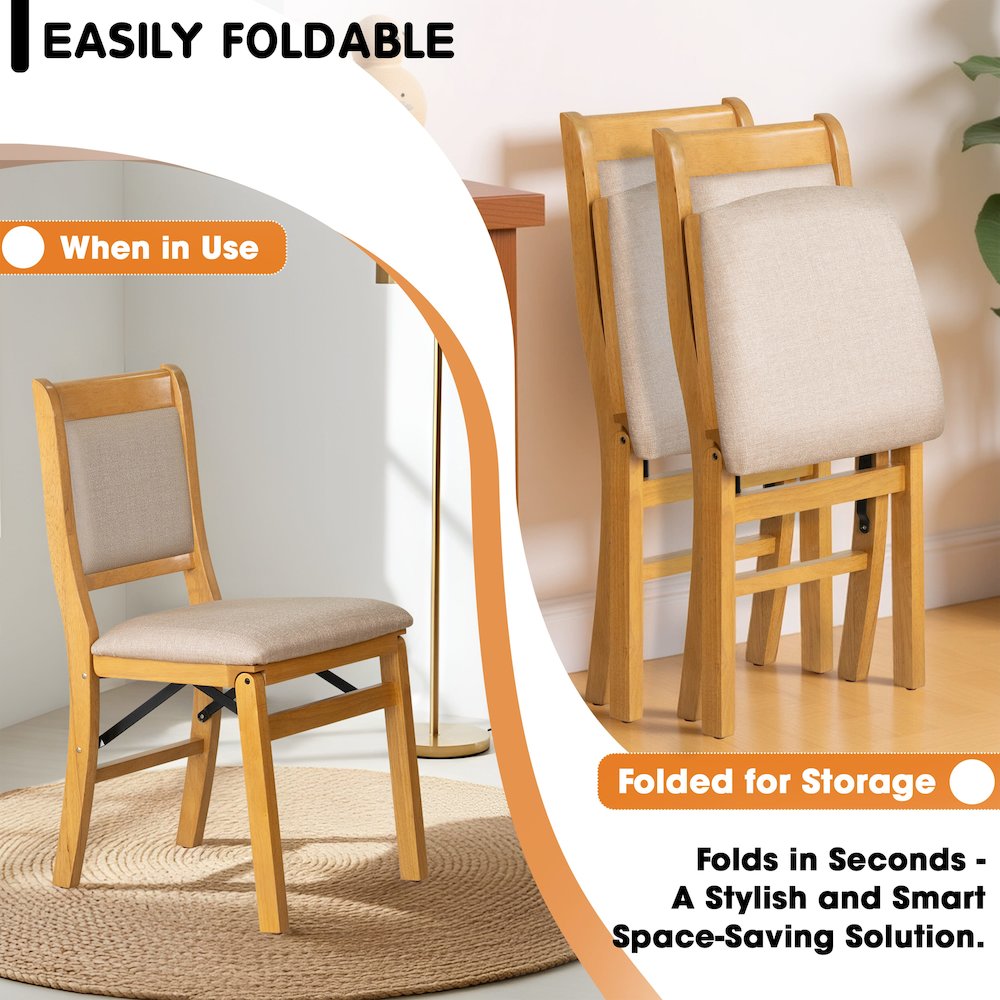 Waco Dining Chairs with PU Leather Seat, 3-X Back Design, Set of 2, Oak Wood. Picture 3