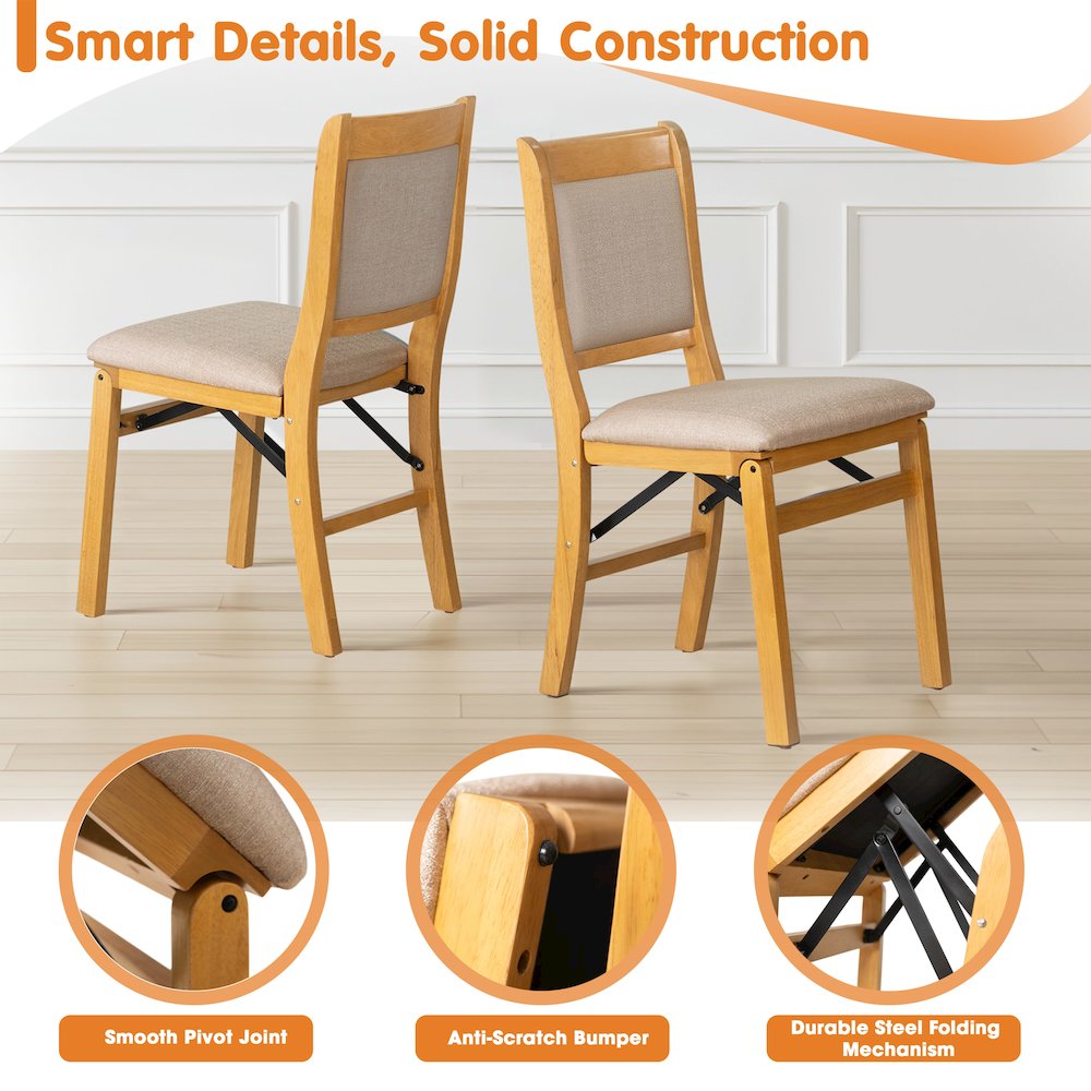 Waco Dining Chairs with PU Leather Seat, 3-X Back Design, Set of 2, Oak Wood. Picture 5