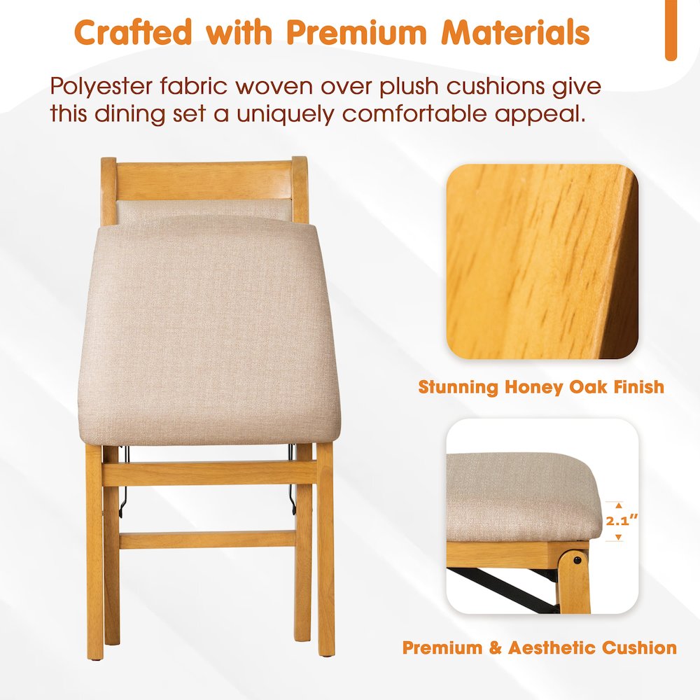 Waco Dining Chairs with PU Leather Seat, 3-X Back Design, Set of 2, Oak Wood. Picture 6