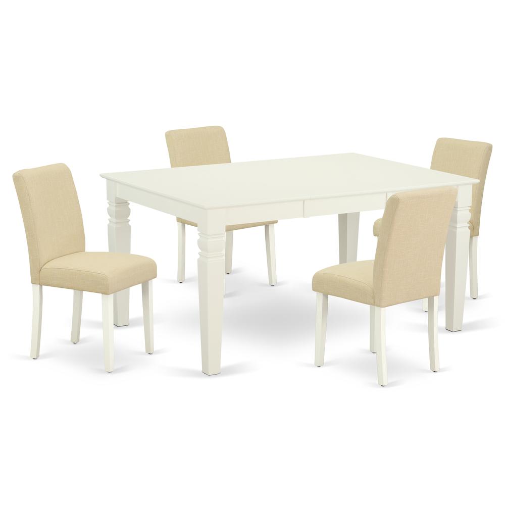 Dining Room Set Linen White, WEAB5-LWH-02. Picture 1