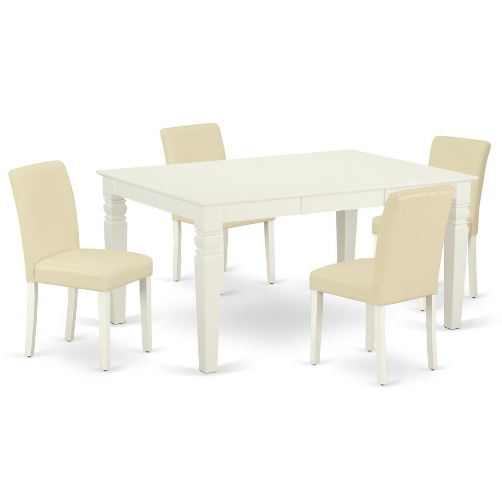 Dining Room Set Linen White, WEAB5-LWH-64. Picture 1