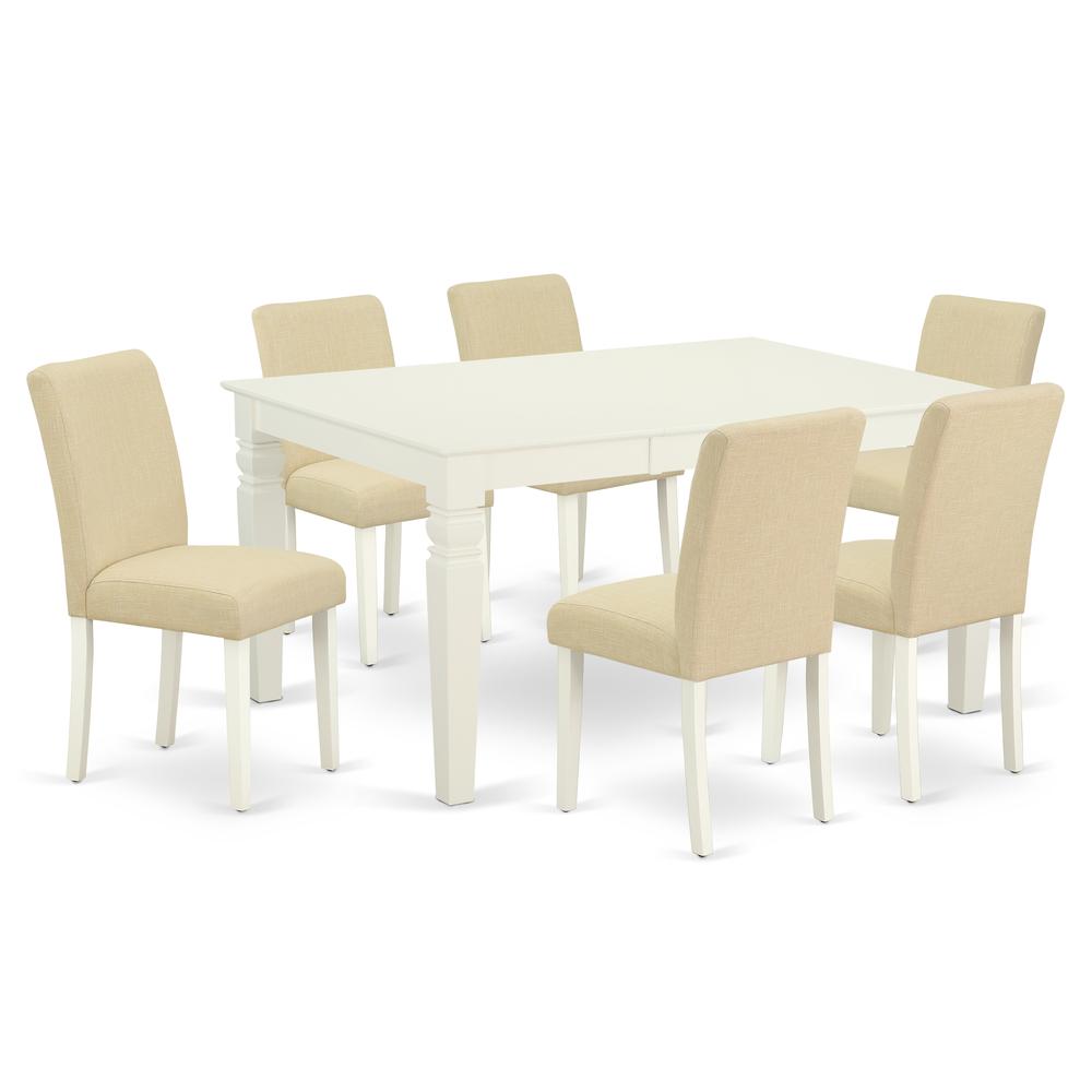 Dining Room Set Linen White, WEAB7-LWH-02. Picture 1