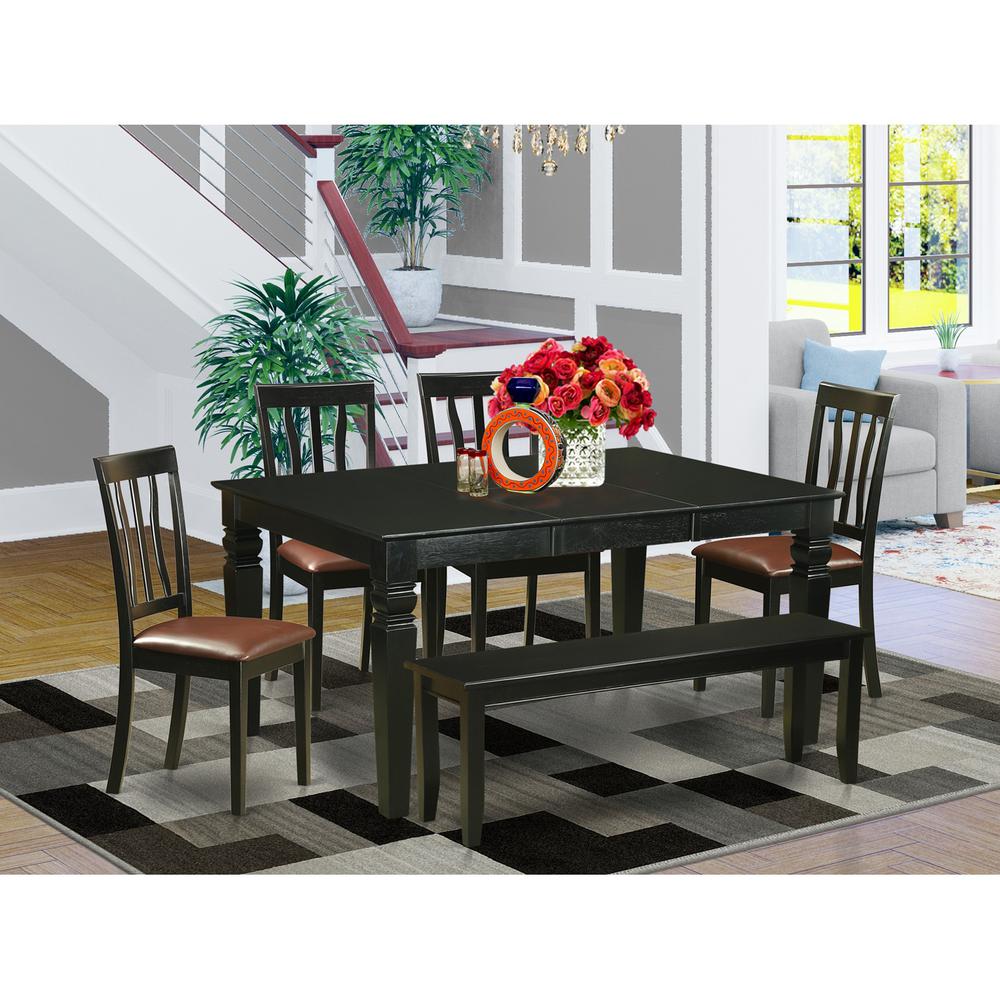 6  PC  Kitchen  nook  Dining  set  -  Kitchen  Table  and  4  Dining  Chairs  and  Bench. Picture 1