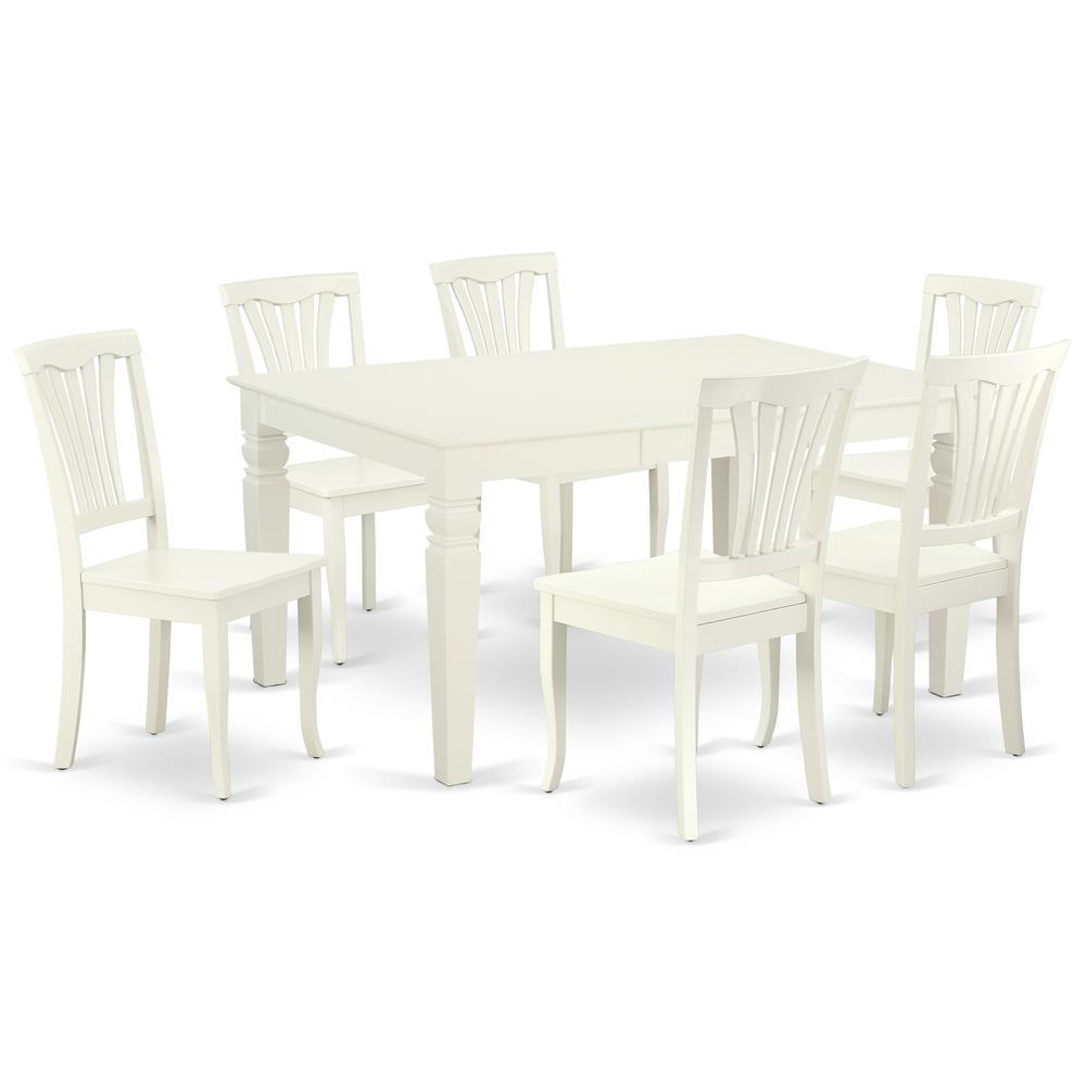 Dining Room Set Linen White, WEAV7-LWH-W. Picture 1