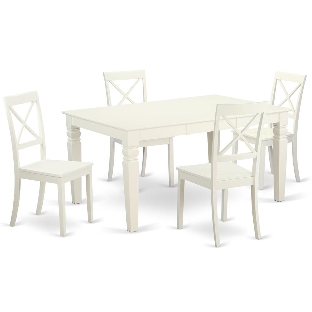 Dining Room Set Linen White, WEBO5-LWH-W. Picture 1