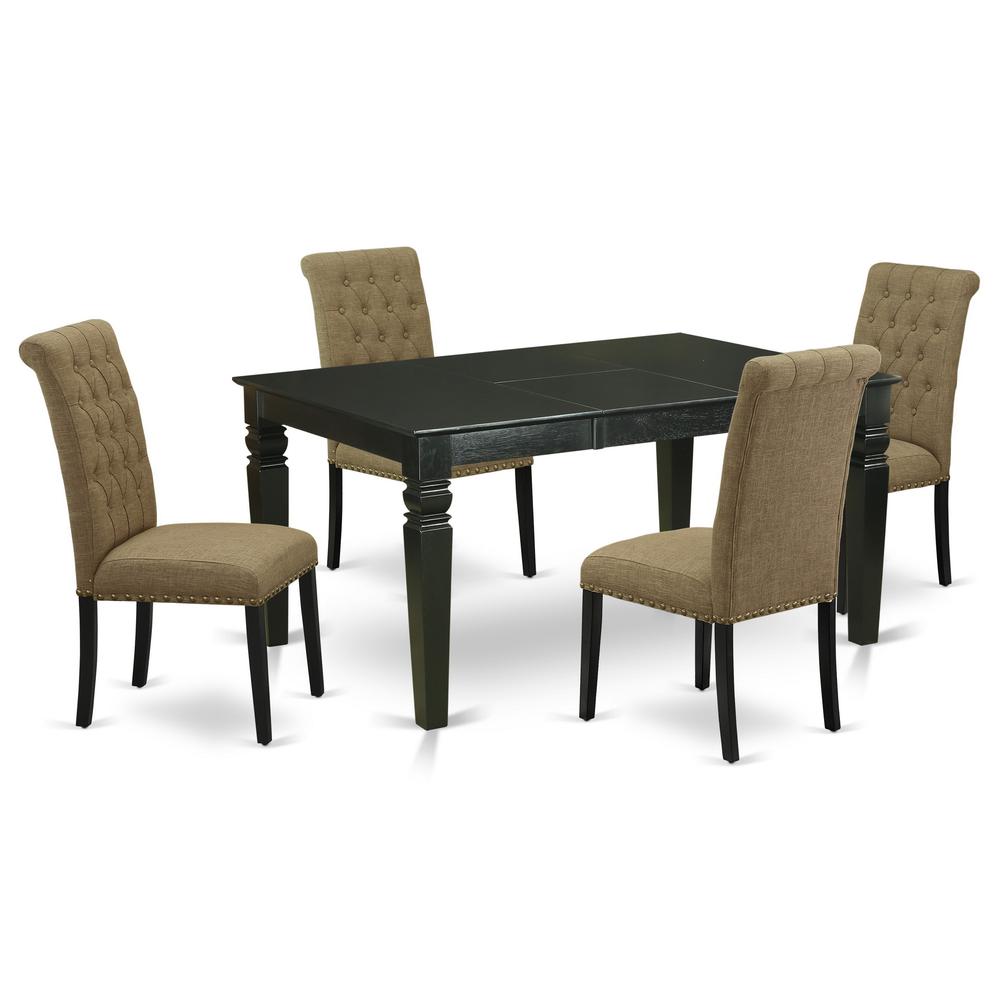 Dining Room Set Black, WEBR5-BLK-17. Picture 1
