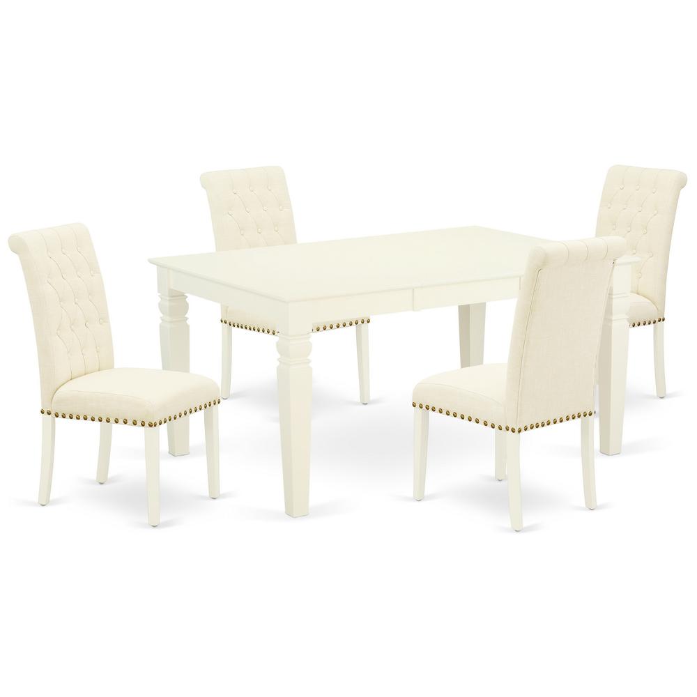 Dining Room Set Linen White, WEBR5-WHI-02. Picture 1