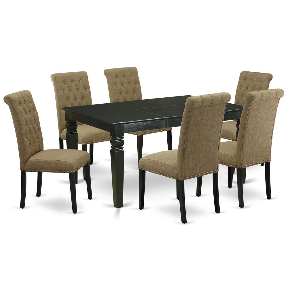Dining Room Set Black, WEBR7-BLK-17. Picture 1