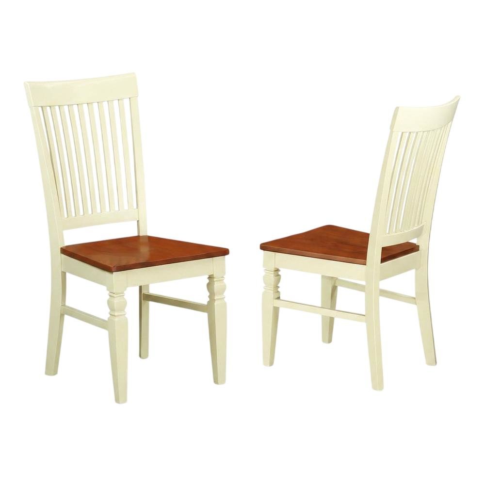 Wooden Dining Chair with Ladder Back for Kitchen and Dining Room, Set of 2. Picture 5