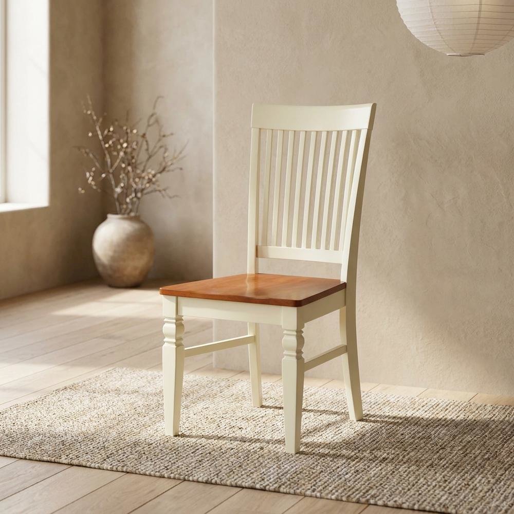 Wooden Dining Chair with Ladder Back for Kitchen and Dining Room, Set of 2. Picture 4