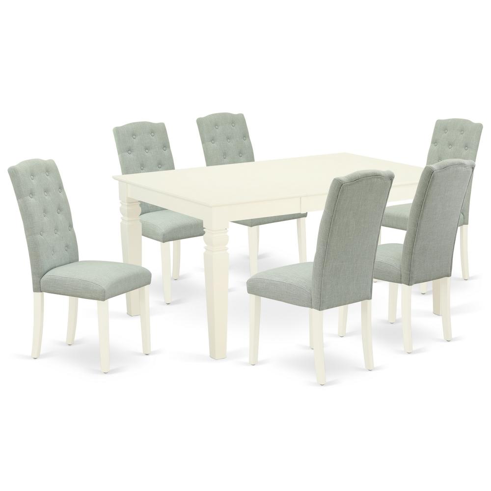 Dining Room Set Linen White, WECE7-WHI-15. Picture 1