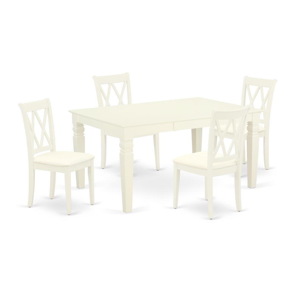 Dining Room Set Linen White, WECL5-WHI-C. Picture 1