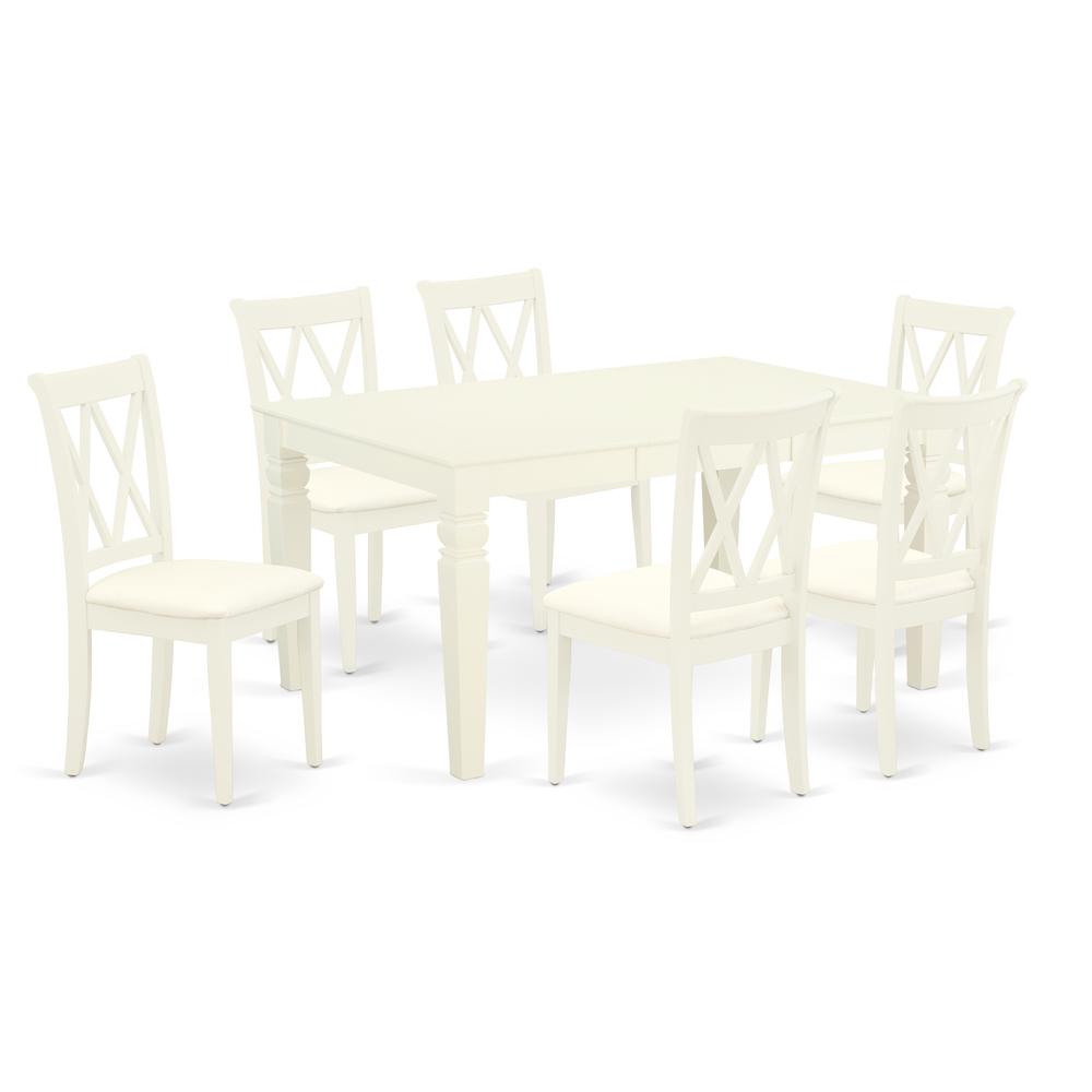 Dining Room Set Linen White, WECL7-WHI-C. Picture 1