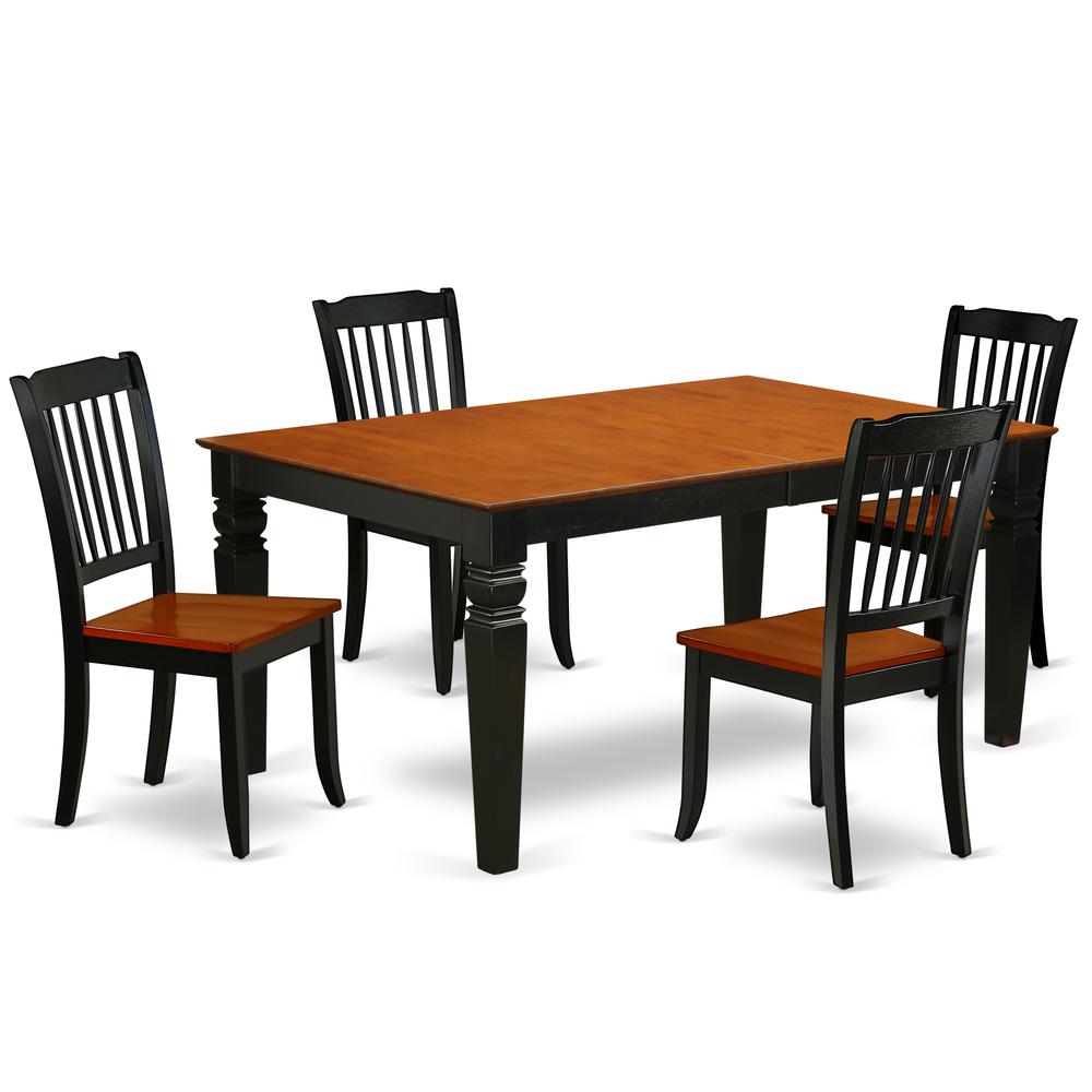 Dining Room Set Black & Cherry, WEDA5-BCH-W. Picture 1