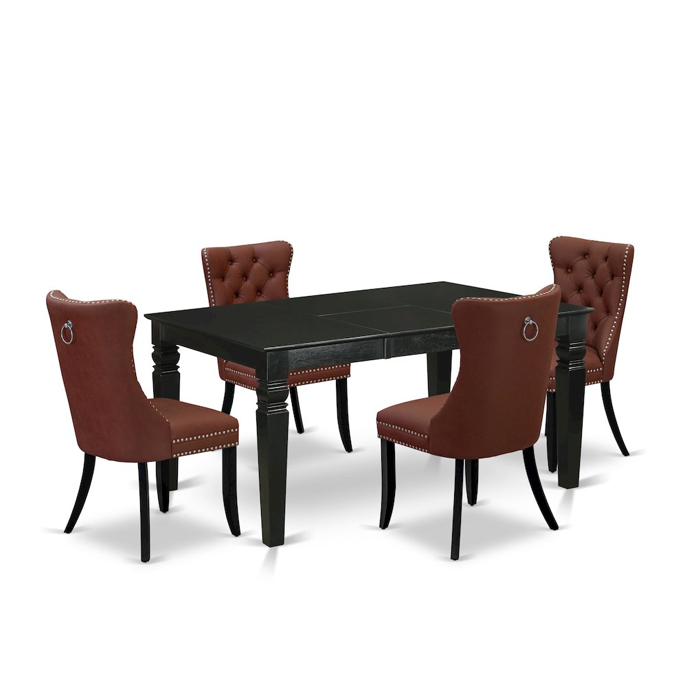 5 Piece Dinette Set Contains a Rectangle Dining Table with Butterfly Leaf. Picture 1