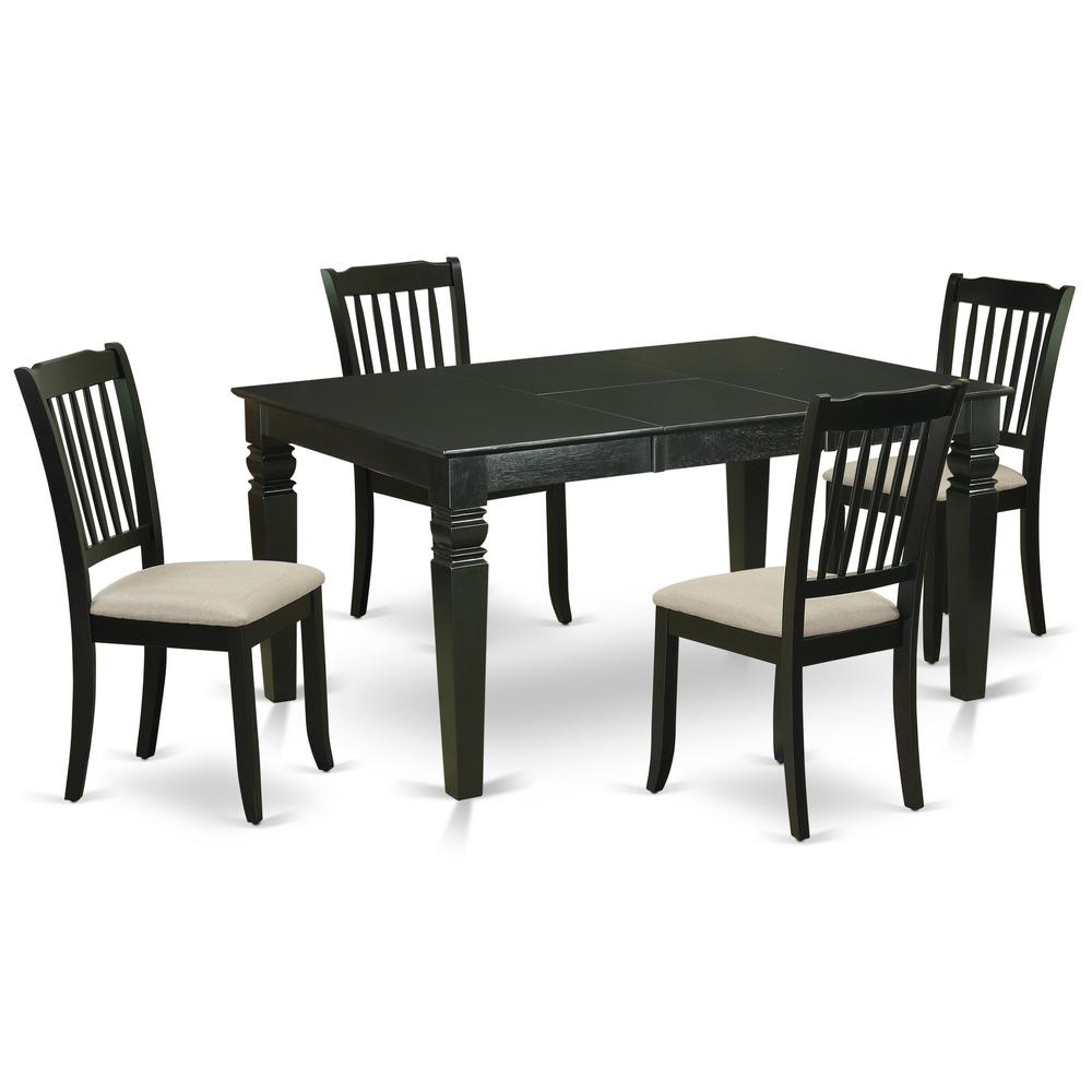 Dining Room Set Black, WEDA5-BLK-C. Picture 1