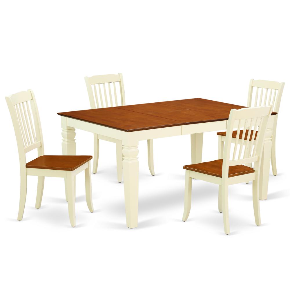 Dining Room Set Buttermilk & Cherry, WEDA5-BMK-W. Picture 1