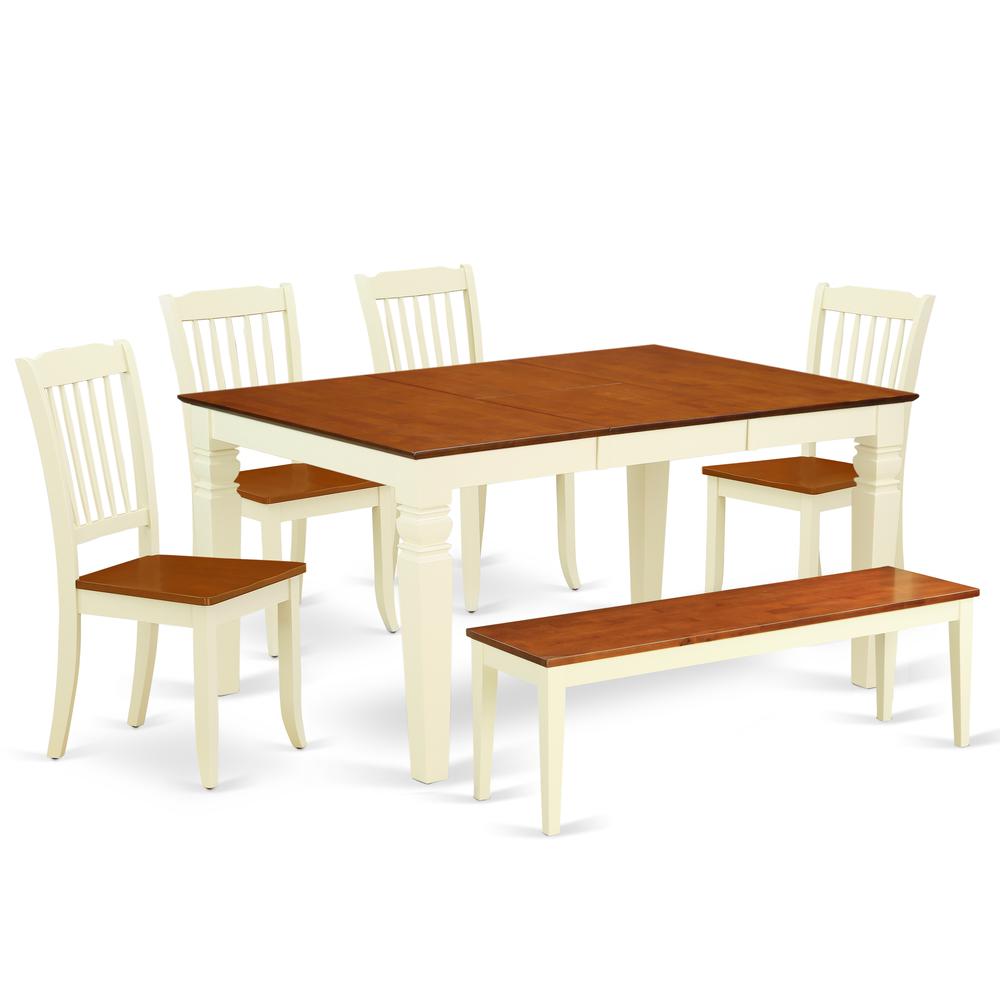 Dining Room Set Buttermilk & Cherry, WEDA6N-BMK-W. Picture 1