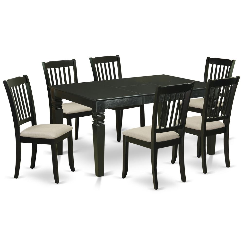 Dining Room Set Black, WEDA7-BLK-C. Picture 1