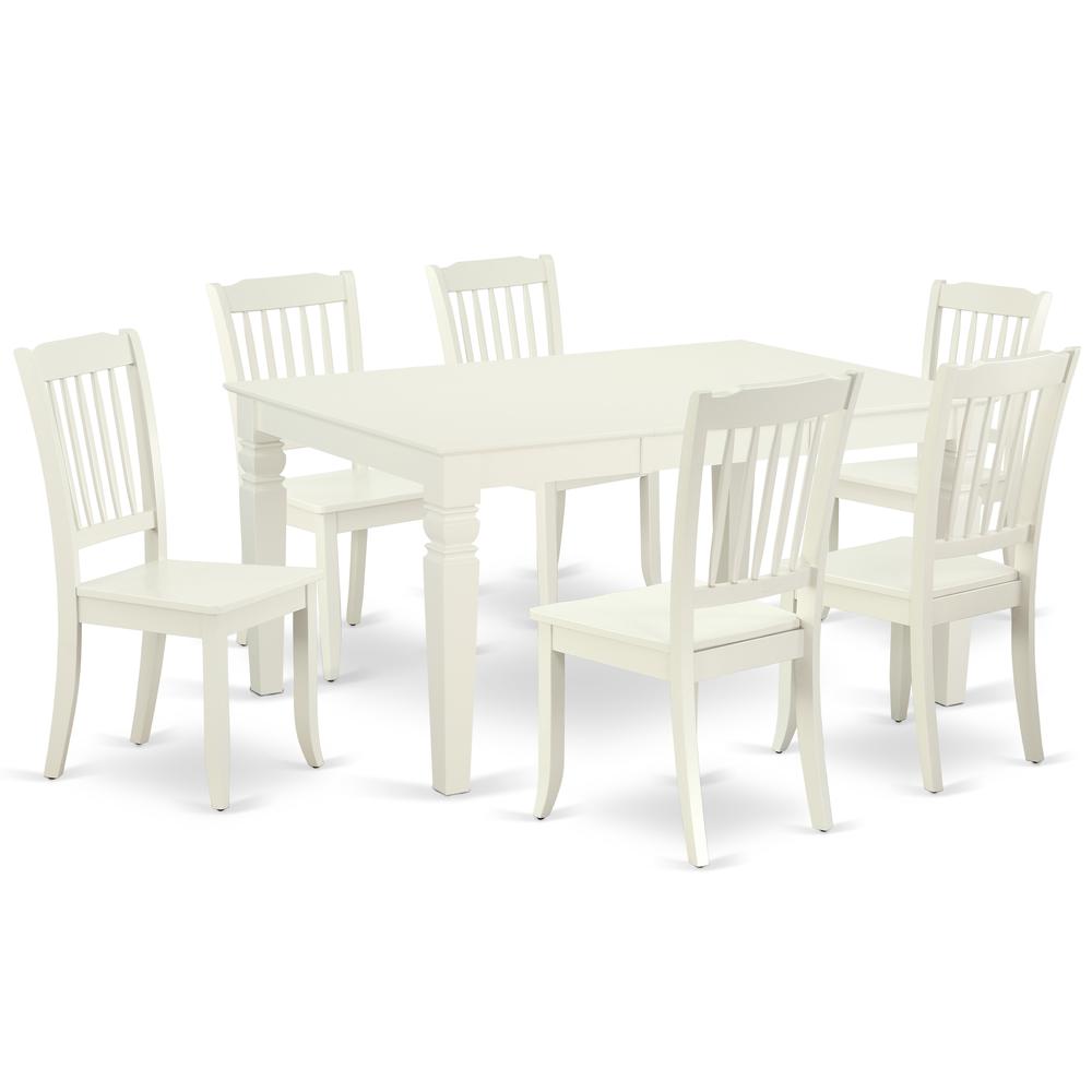 Dining Room Set Linen White, WEDA7-LWH-W. Picture 1