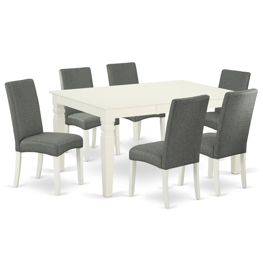 Dining Room Set Linen White, WEDR7-LWH-07. Picture 1