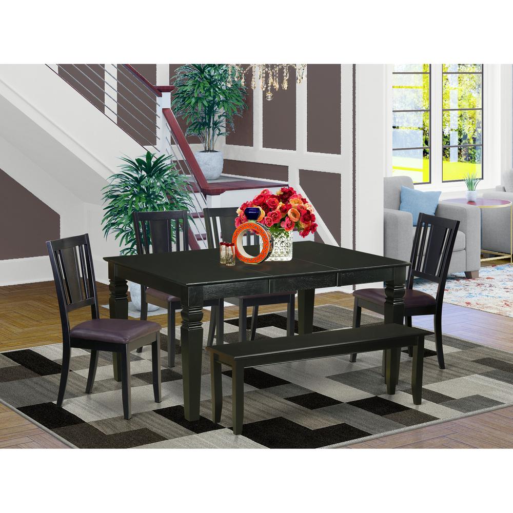 6  PC  dinette  set  -  Kitchen  Table  and  4  dinette  Chairs  along  with  Bench. Picture 1