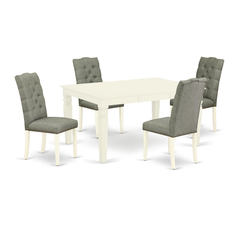 Dining Room Set Linen White, WEEL5-WHI-07. Picture 1