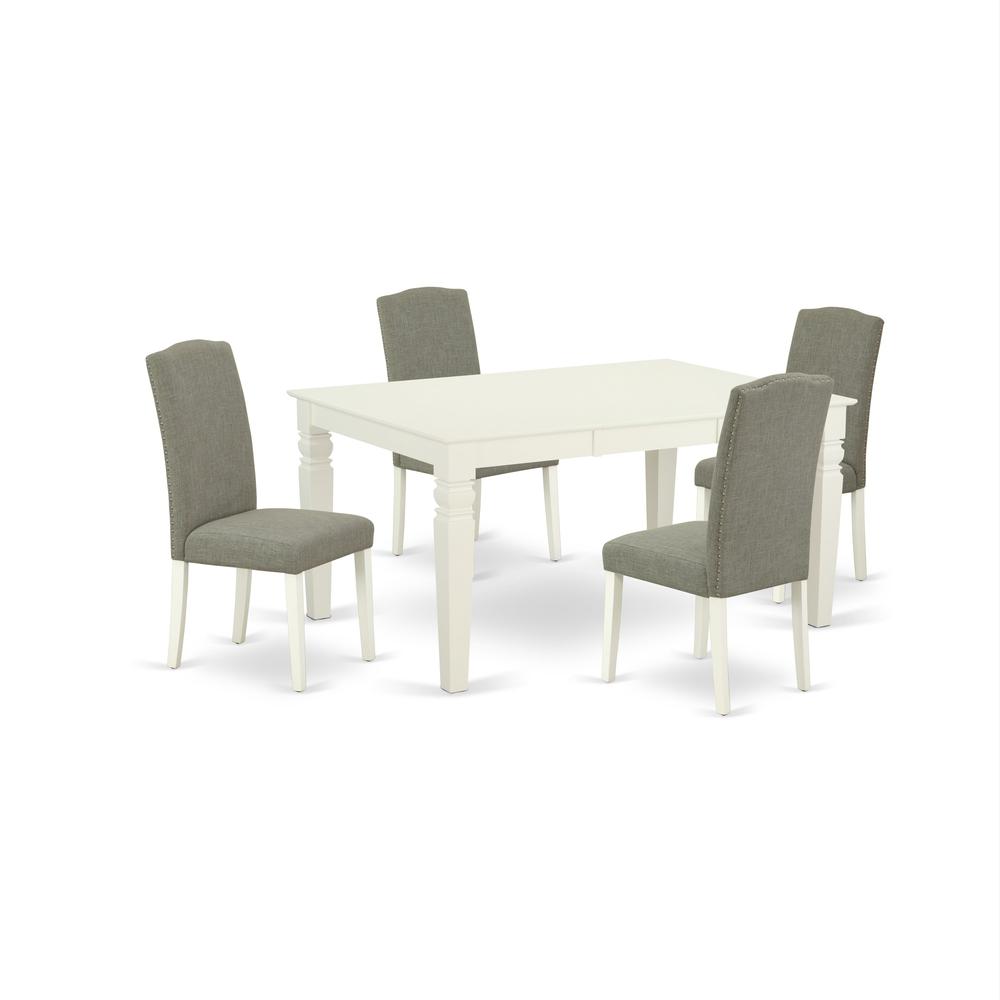 Dining Room Set Linen White, WEEN5-LWH-06. Picture 1