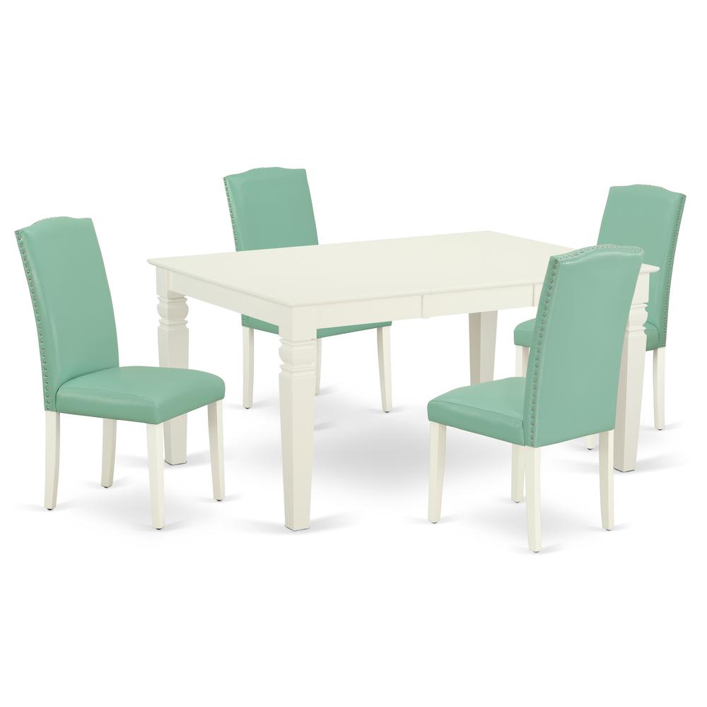 Dining Room Set Linen White, WEEN5-LWH-57. Picture 1