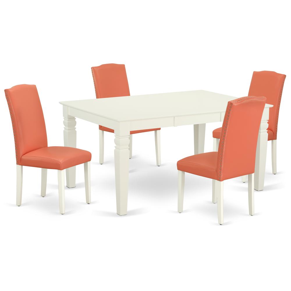 Dining Room Set Linen White, WEEN5-LWH-78. Picture 1