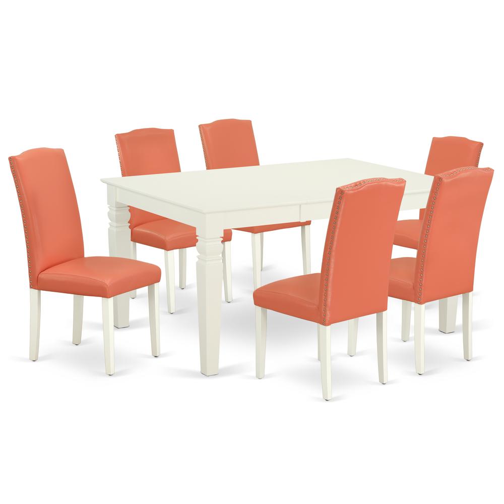 Dining Room Set Linen White, WEEN7-LWH-78. Picture 1