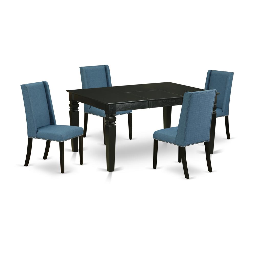 Dining Room Set Black, WEFL5-BLK-21. Picture 1
