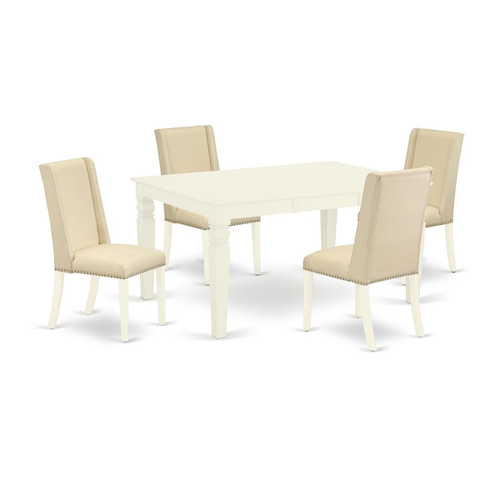 Dining Room Set Linen White, WEFL5-WHI-01. Picture 1