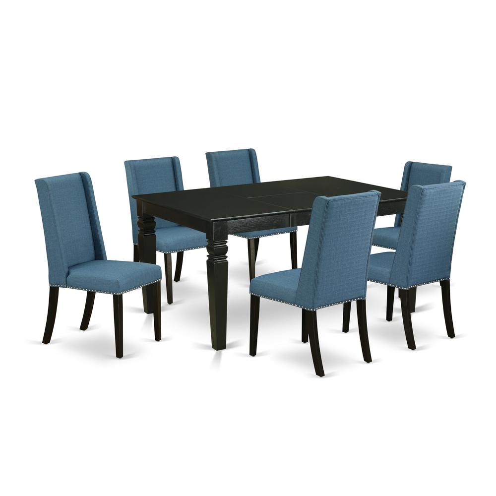 Dining Room Set Black, WEFL7-BLK-21. Picture 1