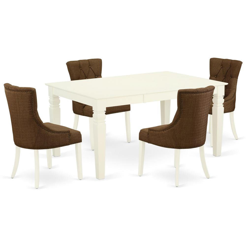 Dining Room Set Linen White, WEFR5-WHI-18. Picture 1