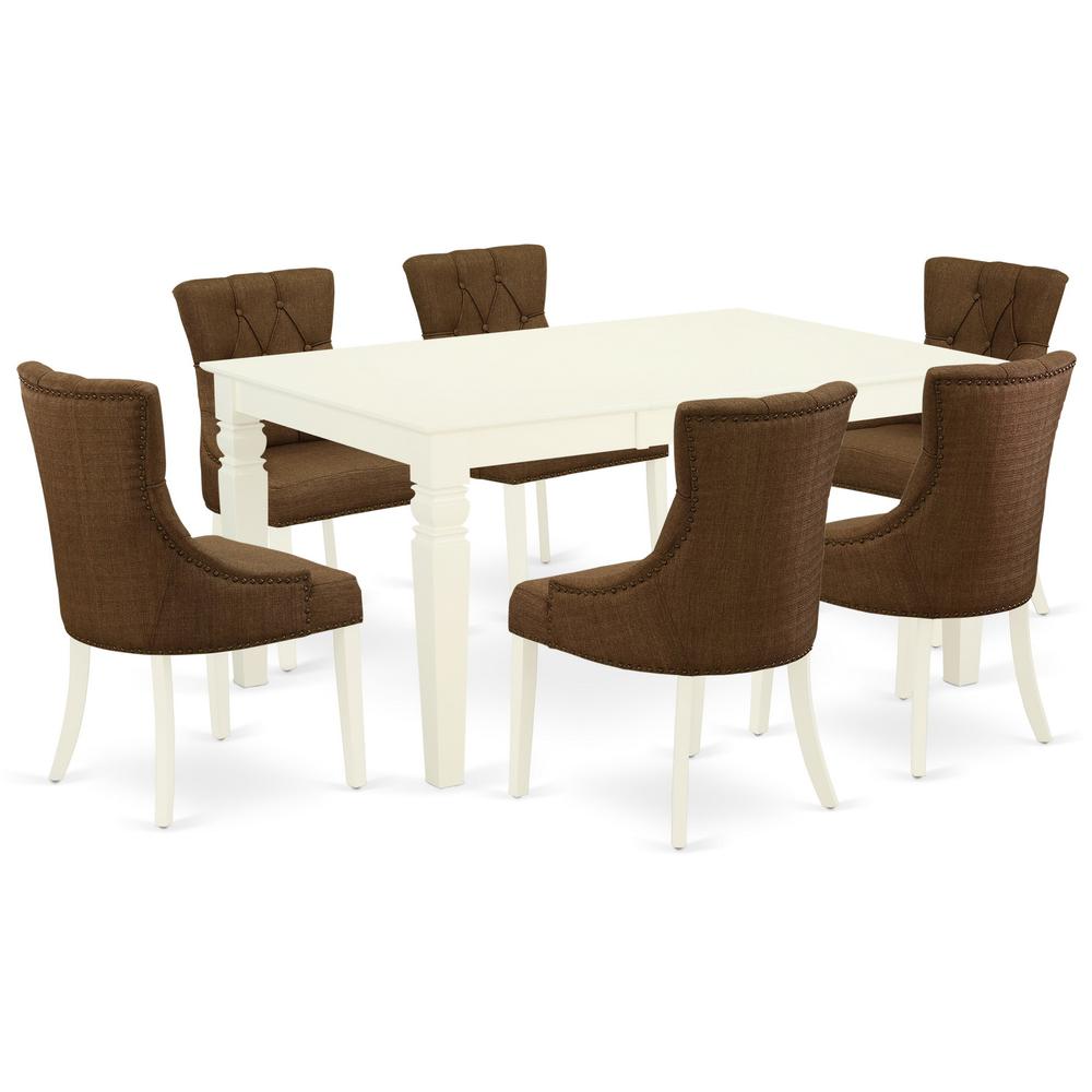 Dining Room Set Linen White, WEFR7-WHI-18. Picture 1