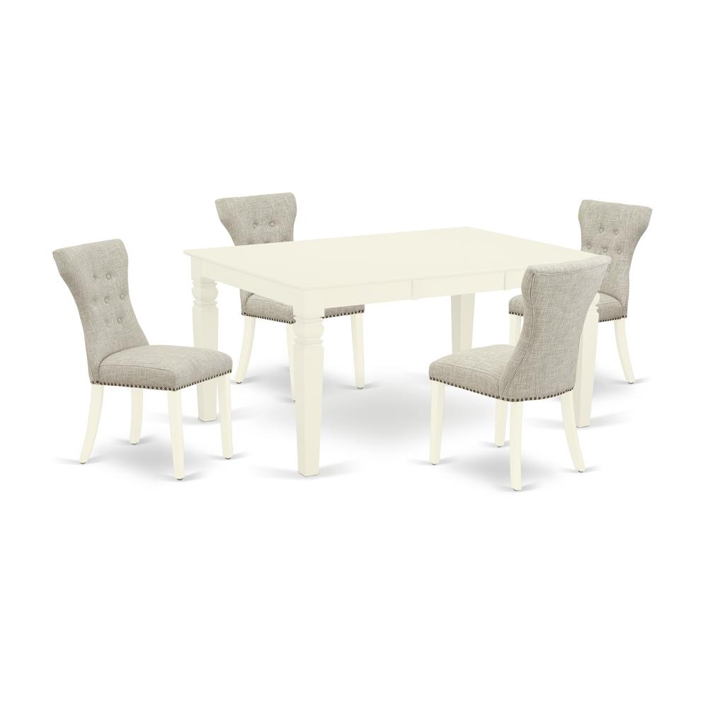 Dining Room Set Linen White, WEGA5-WHI-35. Picture 1