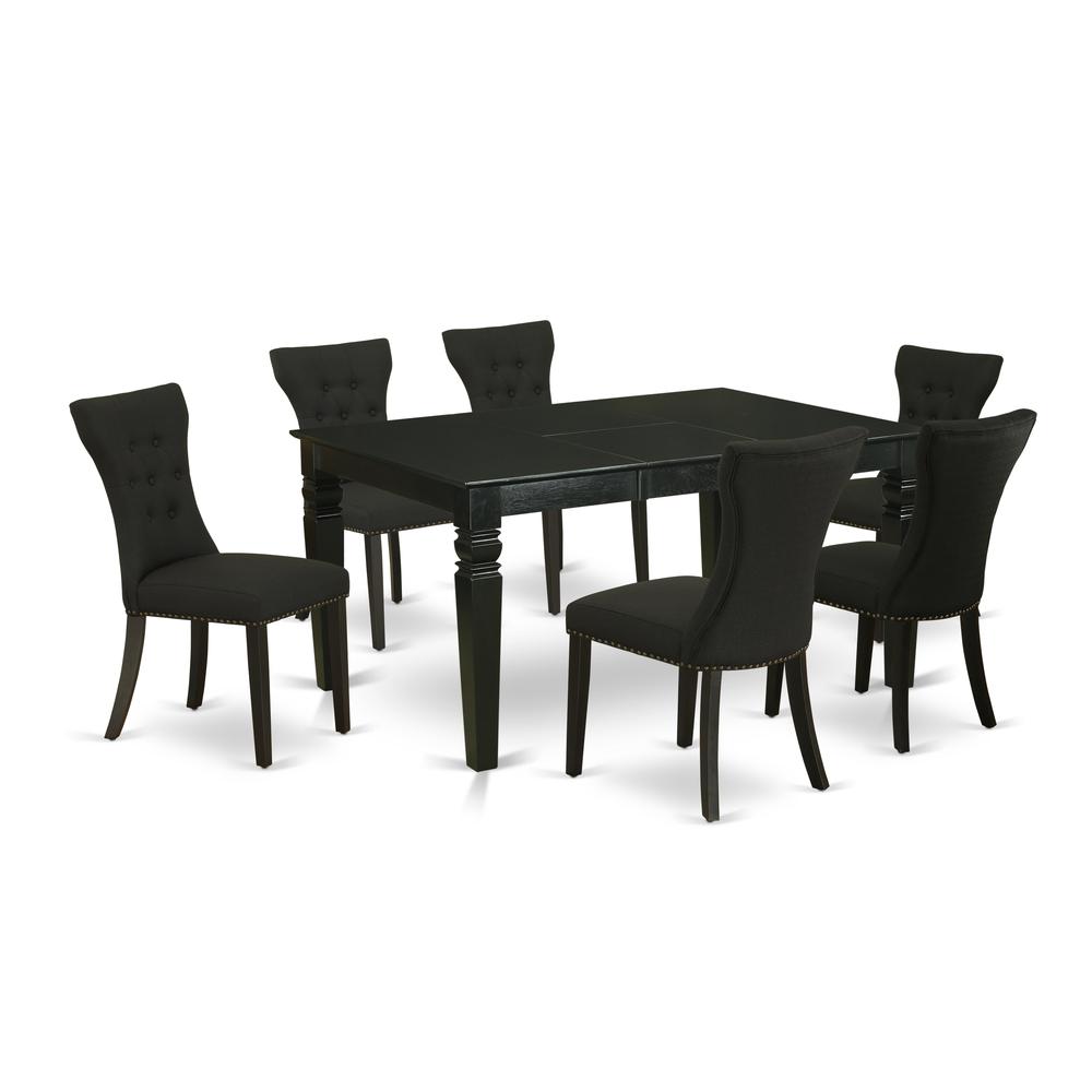 Dining Room Set Black, WEGA7-BLK-24. Picture 1