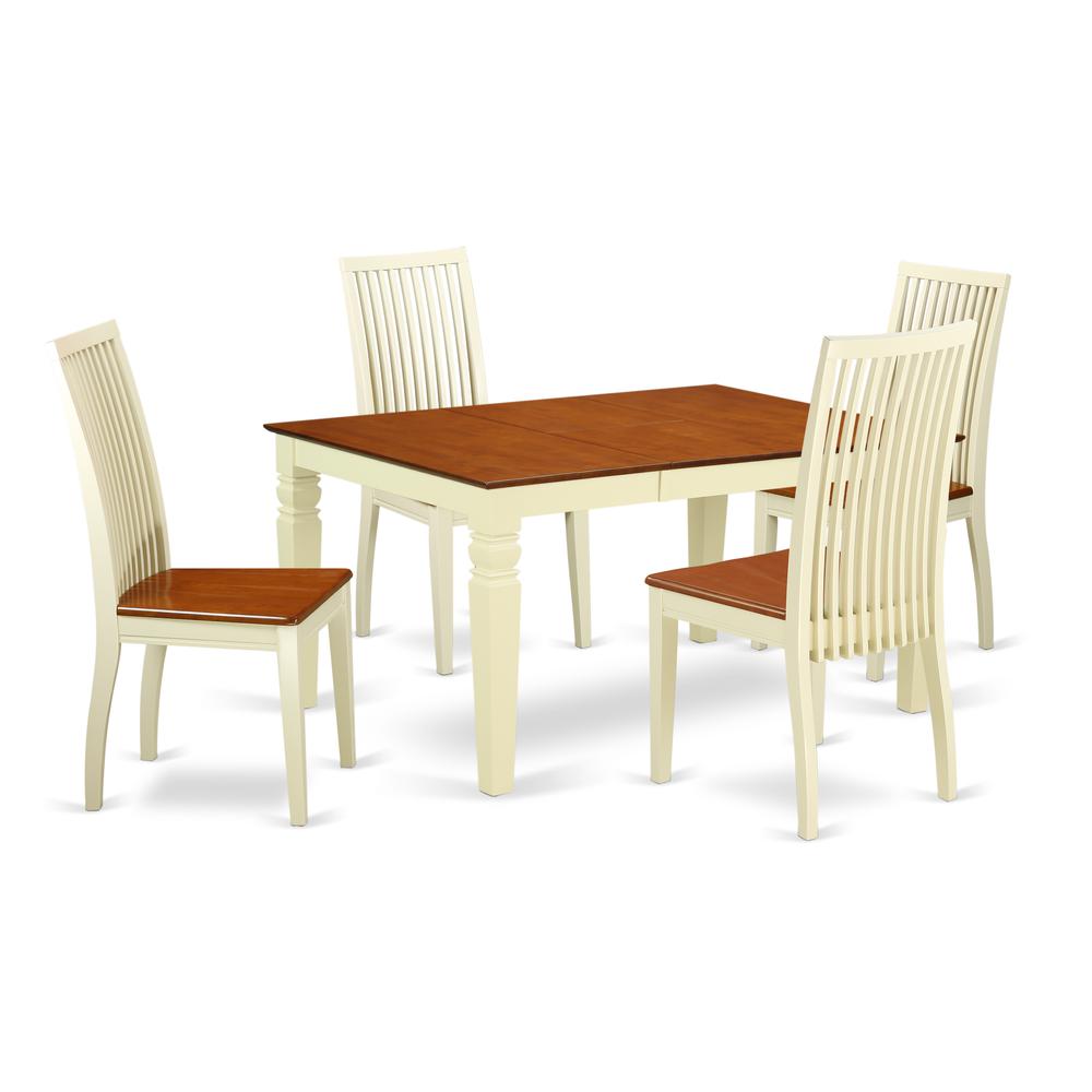 Dining Room Set Buttermilk & Cherry, WEIP5-BMK-W. Picture 1