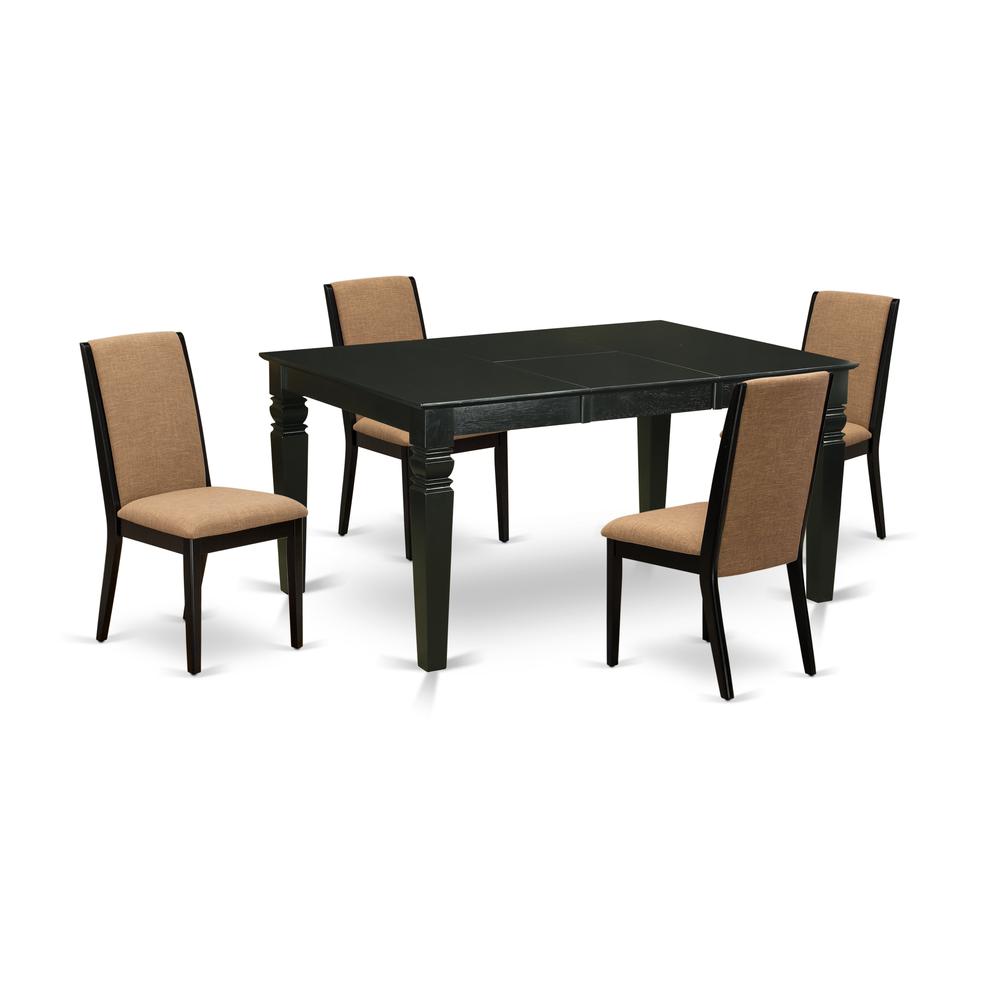 Dining Room Set Black, WELA5-BLK-47. Picture 1