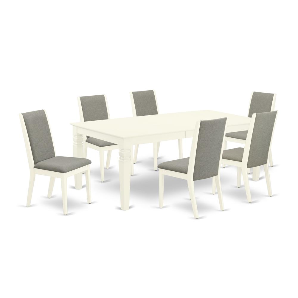 Dining Room Set Linen White, WELA7-WHI-06. Picture 1