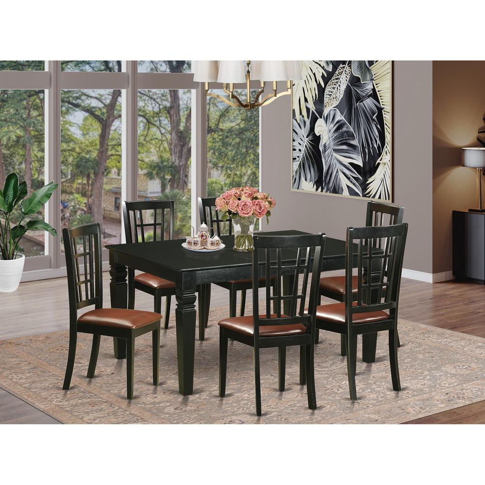 7  Pcs  Dining  room  sets  -Small  Kitchen  Table  and  6  Kitchen  Chairs. Picture 1